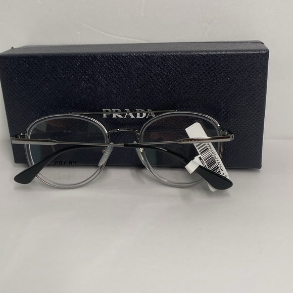 New Authentic Prada 66XV 07A1O1 - Clear METAL STAINLESS STEEL Eyeglasses - Picture 13 of 13